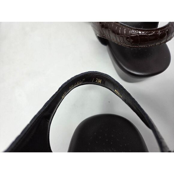 SAS SAN ANTONIO SHOES TRIPAD SUNTIMER BROWN CROC PATENT SANDALS WOMENS 12 M NEW - Picture 8 of 9